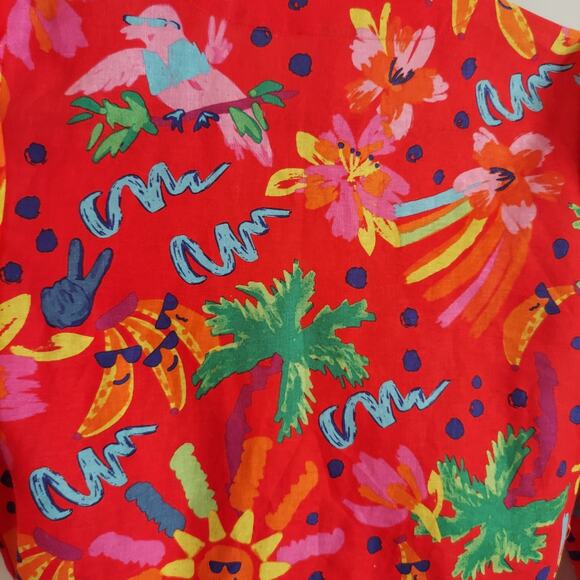 NWT Maison d/Amelie Colorful Rainbow Tie Front Cardigan Tropical Linen Blend - Picture 6 of 7